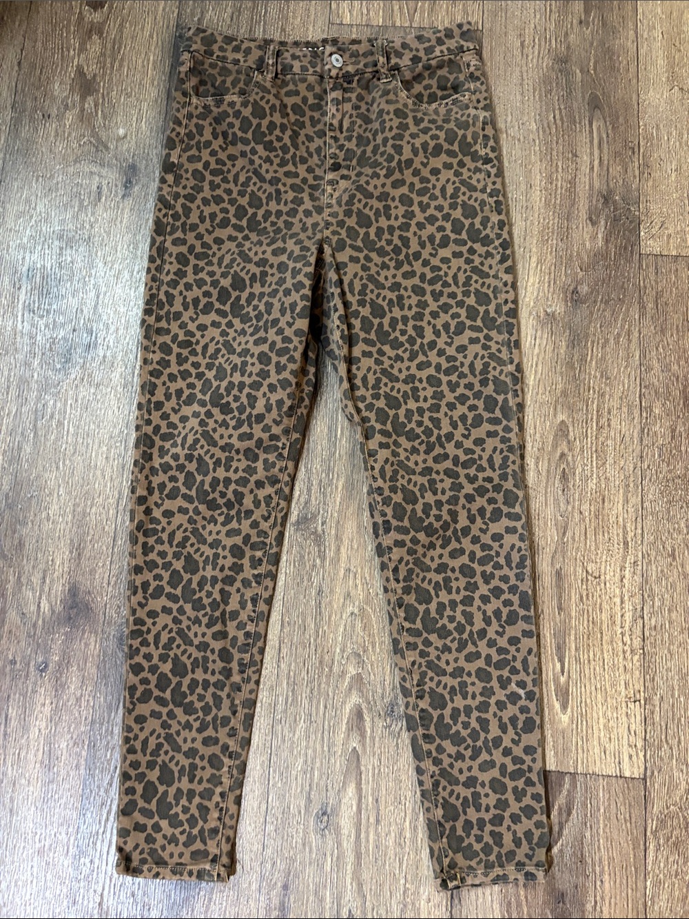 Leopard Print Skinny Jeans- Hi Rise Jegging- Brown & Black